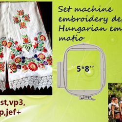 Hungarian Embroidery Set 6x8 and video  Embroidery Design