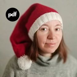 Santa hat knitting pattern pdf digital file