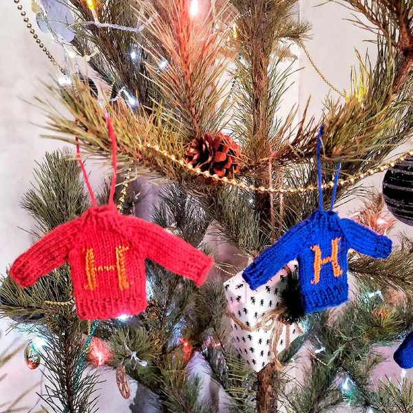 Tiny Christmas Sweater Mini Wizard Tree Ornament Knitting pattern