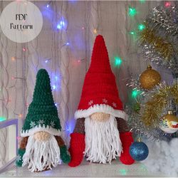 Crochet gnome pattern, Christmas gnome with surprise, Bottle case, Christmas interior decor, Children's toy, Amigurumi