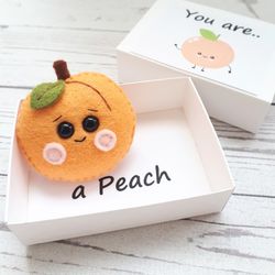 Peach plush, Fake fruit, Pocket hug, Sister Birthday gift, Funny cards, 21st birthday gift for her, Anniversary gift