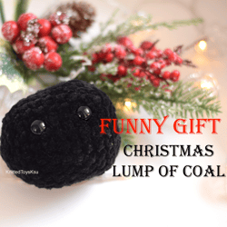 lump of coal gift set of 4, coal for Christmas stocking 2022, lump of coal for naughty people by KnittedToysKsu