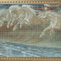 pdf counted vintage cross stitch pattern | horses of neptune | walter crane 1892