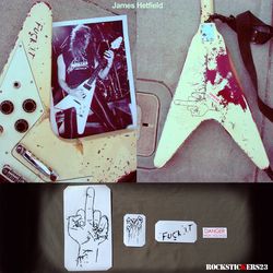 James Hetfield guitar stickers Electra Flying V 2236 vinyl decal skull set 4