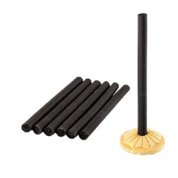 Home candles for incense 7 pcs, Incense fragrance, 11 cm, with a fireproof stand, black, last - 60 min