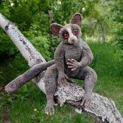 lemur realistic toy .  plush toy . art doll animal