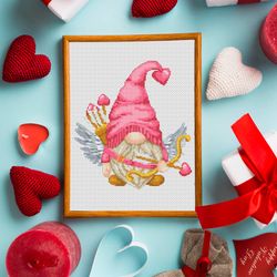 Cupid, Cross stitch pattern, Counted cross stitch ,Valentine's Day cross stitch, Love cross stitch, Cute cross stitch, P