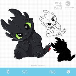 Cute dragon toothless svg, how to train dragon svg, baby dragon, night fury svg