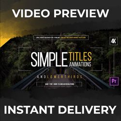 Gold Simple Titles 4K for Premiere Pro & After Effect! Titles, Lower Third easily to customize with the Title Controller