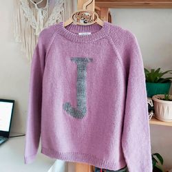 Weasley sweater Personalized Christmas gift ugly sweater Sweater whith letter Women sweater Hand knit sweater