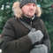 Double soft warm alpaca wool men handknitted mittens