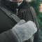 Double soft warm alpaca wool men handknitted mittens