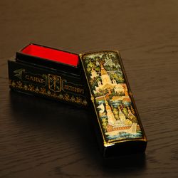 Diminutive St Petersburg lacquer box collectible miniature art