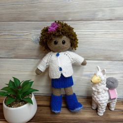 Crochet soft doll Handmade dolls puppet toys knitted doll in clothes soft toy