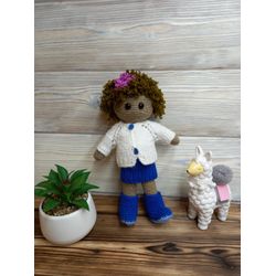 Crochet soft doll Handmade dolls puppet toys knitted doll in clothes soft toy