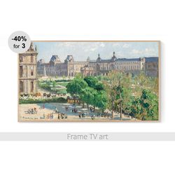 Samsung Frame TV Art Download 4K, Frame TV art Pissarro Paris, Frame TV Art vintage painting cityscape | 307