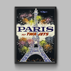 paris vintage travel poster, digital download