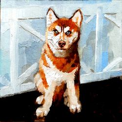 Pet Portrait Painting Original Art Commission Artwork Custom Pet Portrait From Photo 8 by 8 inches