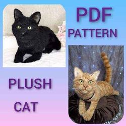pattern cat . PDF  stuffed animal .  realistic cat