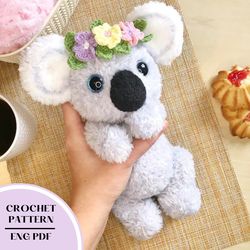 Crochet koala bear pattern. Cute koala amigurumi crochet pattern pdf animal toy