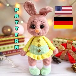 crochet bunny pattern. amigurumi bunny pattern