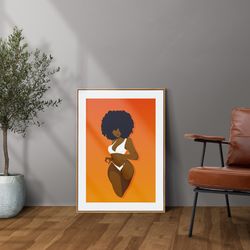 Beautiful Black Woman Vector Illustration Digital Artwork Drawing