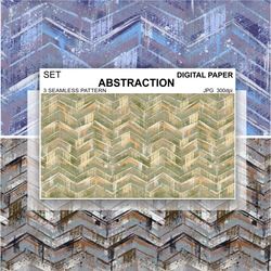 Abstraction Seamless Pattern Zigzag Digital Paper Retro Carpet Wallpaper Fabric Scrapbooking Art Background