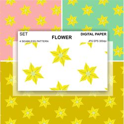 flowers seamless pattern geometry digital paper vector stars carpet wallpaper fabric scrapbooking art background
