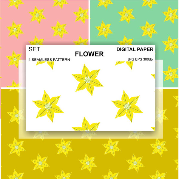 Seamless-pattern-flowers-stars-yellow