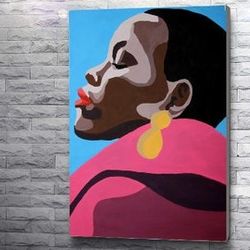 black queen painting woman original art african american art black woman