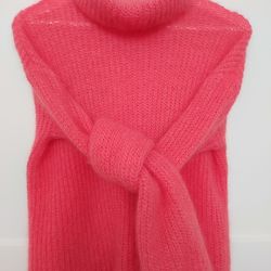 mohair sweater with high cozy collar