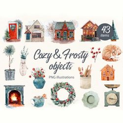 COZY&FROSTY Watercolor objects