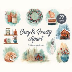 COZY&FROSTY CLIPART Watercolor illustrations