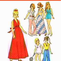 copy of the vintage simplicity 6697 pattern of clothes for dolls of the 11 1\2 format