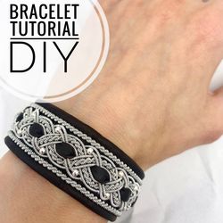 Sami bracelet tutorial. Scandinavian leather bracelet lesson. DIY PDF master class in English