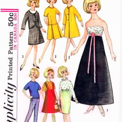 pdf copy of the original vintage simplicity 6244 patterns of clothes for dolls of the 11 1\2 format