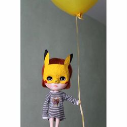 Pikachu mask for blythe and qbabies