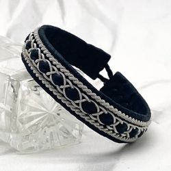 Sami bracelet. Genuine leather bracelet for men and women. Scandinavian style jewelry