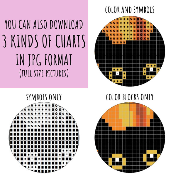 Black kittens and big orange pumpkin cross stitch pattern PDF by Smasterilli.JPG
