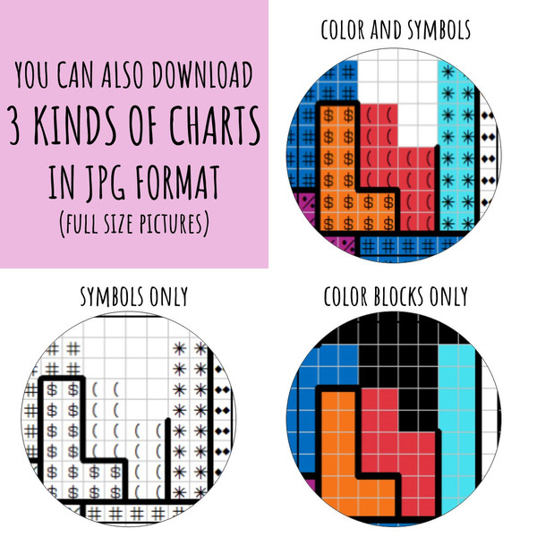 Tetris blocks bookmark cross stitch pattern PDF by Smasterilli. Digital cross stitch pattern for instant download..JPG
