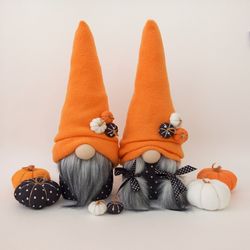 Halloween Gnomes with 6 Pumpkins Fall Gnome Stuffed Gnome Dolls Autumn Gnome Gift Thanksgiving Decor Orange Plush Tiered