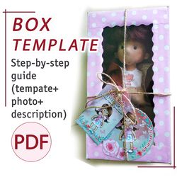 Box PDF template, E-book on making a box with lid and window, eco-friendly packaging box with your own hands