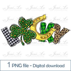Lucky 1 PNG file Happy St Patricks Day Clipart Clover Sublimation Holiday Design Horseshoe print Digital Download