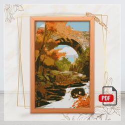 acadia national park, cross stitch embroidery pdf, pattern download cross stitch