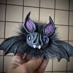 Halloween Bat Toy, Doll Fantasy creature poseable art doll, soft sculpture