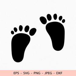 Print baby feet SVG Baby Shower Vector Icon Cute Footprint Silhouette Dxf