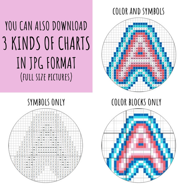 Neon alphabet cross stitch pattern PDF by Smasterilli.JPG