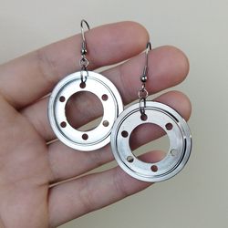 Circle grunge earrings Cyberpunk earrings for men Gift for geek