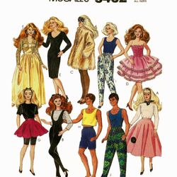 PDF Copy Vintage Sewing Pattern MC Cralls 5462 Clothes for Barbie and Dolls 11 12 inch