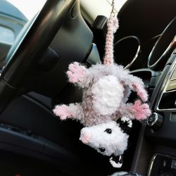 Opossum car accessories, possum plush, car hanging, car ornament